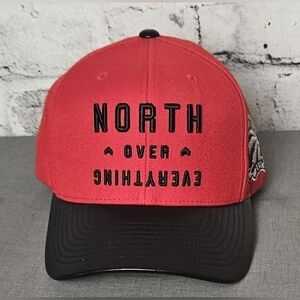Toronto Raptors Hat (North Over Everything) Red & Black  Lambskin Brim